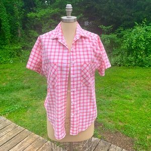 Vintage Plaid Checkered Button-Up